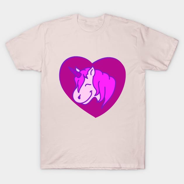 Einhorn Herz rosa T-Shirt by MarrysSunsoulisland